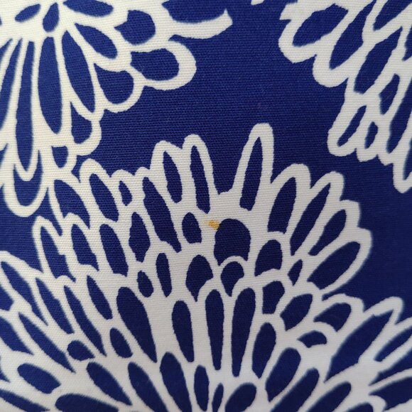 Liz Claiborne Straight Skirt Abstract Floral Print Blue White Cotton Blend - Picture 5 of 10